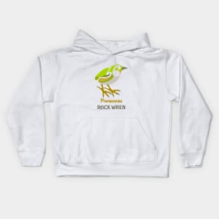 Rock Wren New Zealand Bird Kids Hoodie